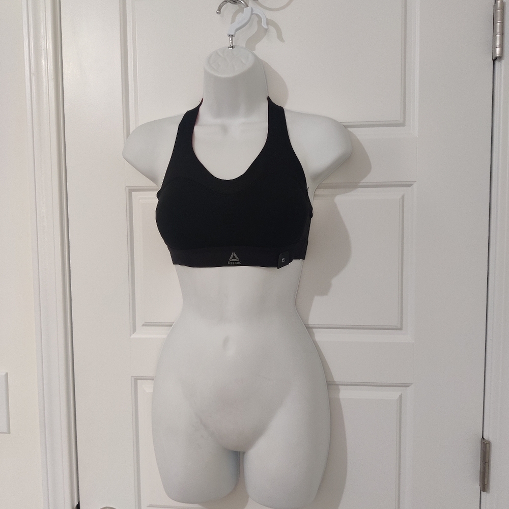 Reebok Women Sports Bra Black CY5012 Sz XS/S Motion Sense Impact